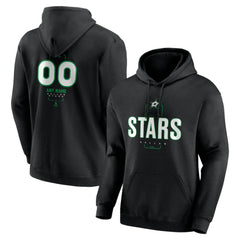 Dallas Stars Personalized Name & Number Midfielder Pullover Hoodie - Black | NHL Lifestyle