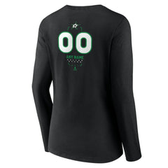 Dallas Stars Women's Personalized Name & Number Midfielder Long Sleeve V-Neck T-Shirt - Black | NHL Clearance