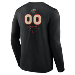 Minnesota Wild Personalized Name & Number Midfielder Long Sleeve T-Shirt - Black | NHL Clearance
