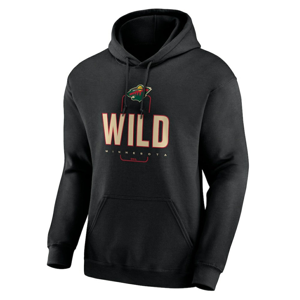 Minnesota Wild Personalized Name & Number Midfielder Pullover Hoodie - Black | NHL Clearance