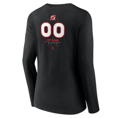 New Jersey Devils Women's Personalized Name & Number Midfielder Long Sleeve V-Neck T-Shirt - Black | NHL Clearance