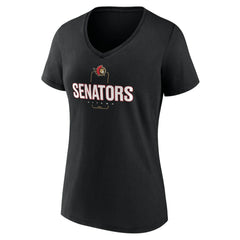 Ottawa Senators Women's Personalized Name & Number Midfielder V-Neck T-Shirt - Black | NHL on sale
