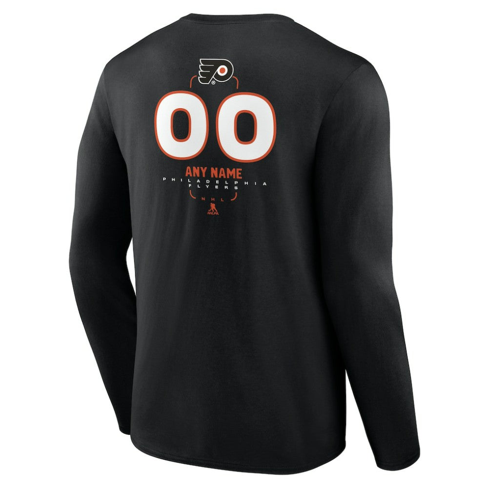 Philadelphia Flyers Personalized Name & Number Midfielder Long Sleeve T-Shirt - Black | NHL sale