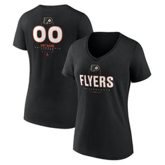 Philadelphia Flyers Women's Personalized Name & Number Midfielder V-Neck T-Shirt - Black | NHL Lifestyle