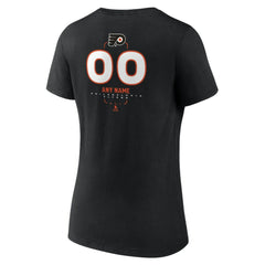 Philadelphia Flyers Women's Personalized Name & Number Midfielder V-Neck T-Shirt - Black | NHL Lifestyle