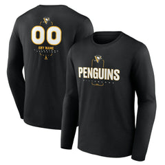 Pittsburgh Penguins Personalized Name & Number Midfielder Long Sleeve T-Shirt - Black | NHL sale