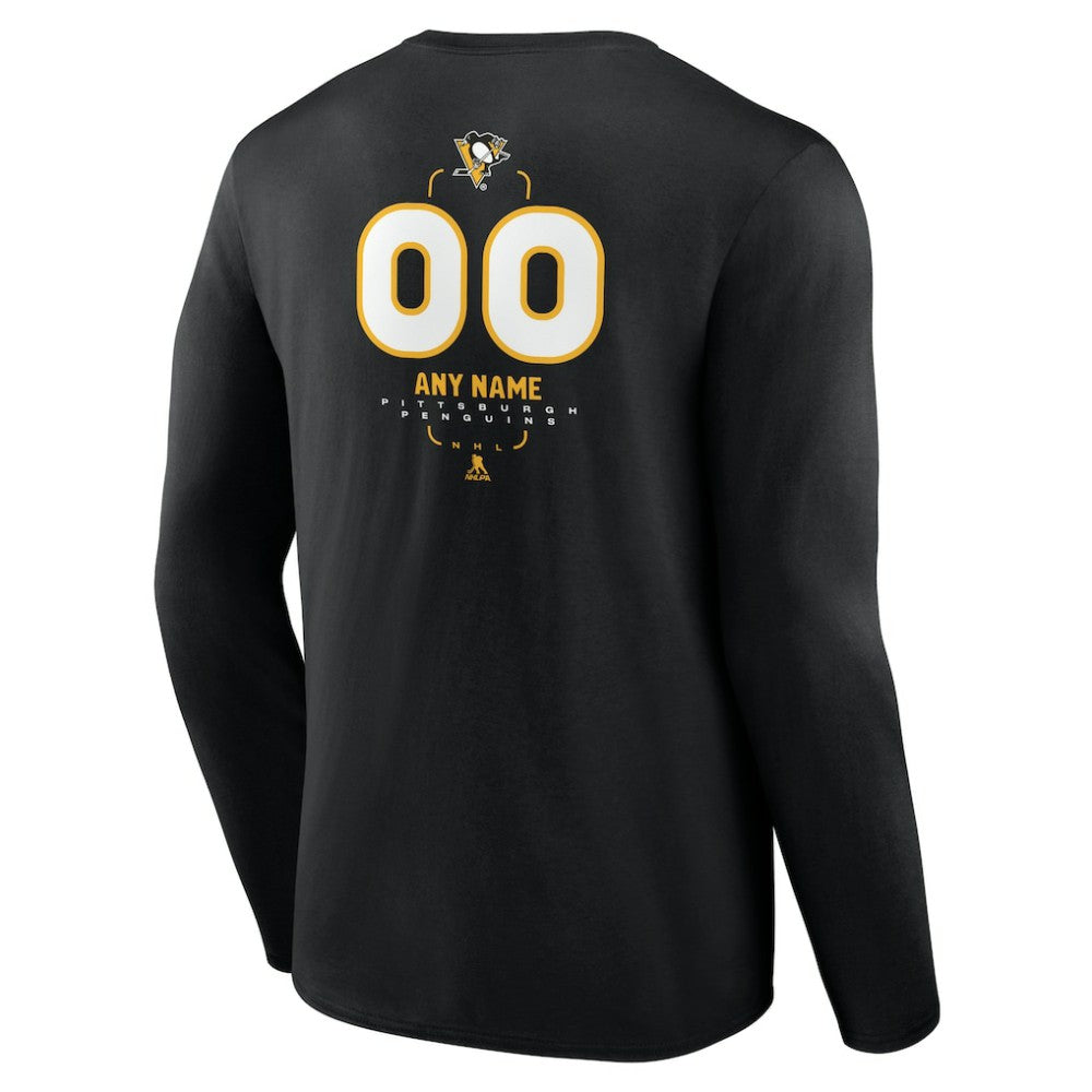 Pittsburgh Penguins Personalized Name & Number Midfielder Long Sleeve T-Shirt - Black | NHL sale