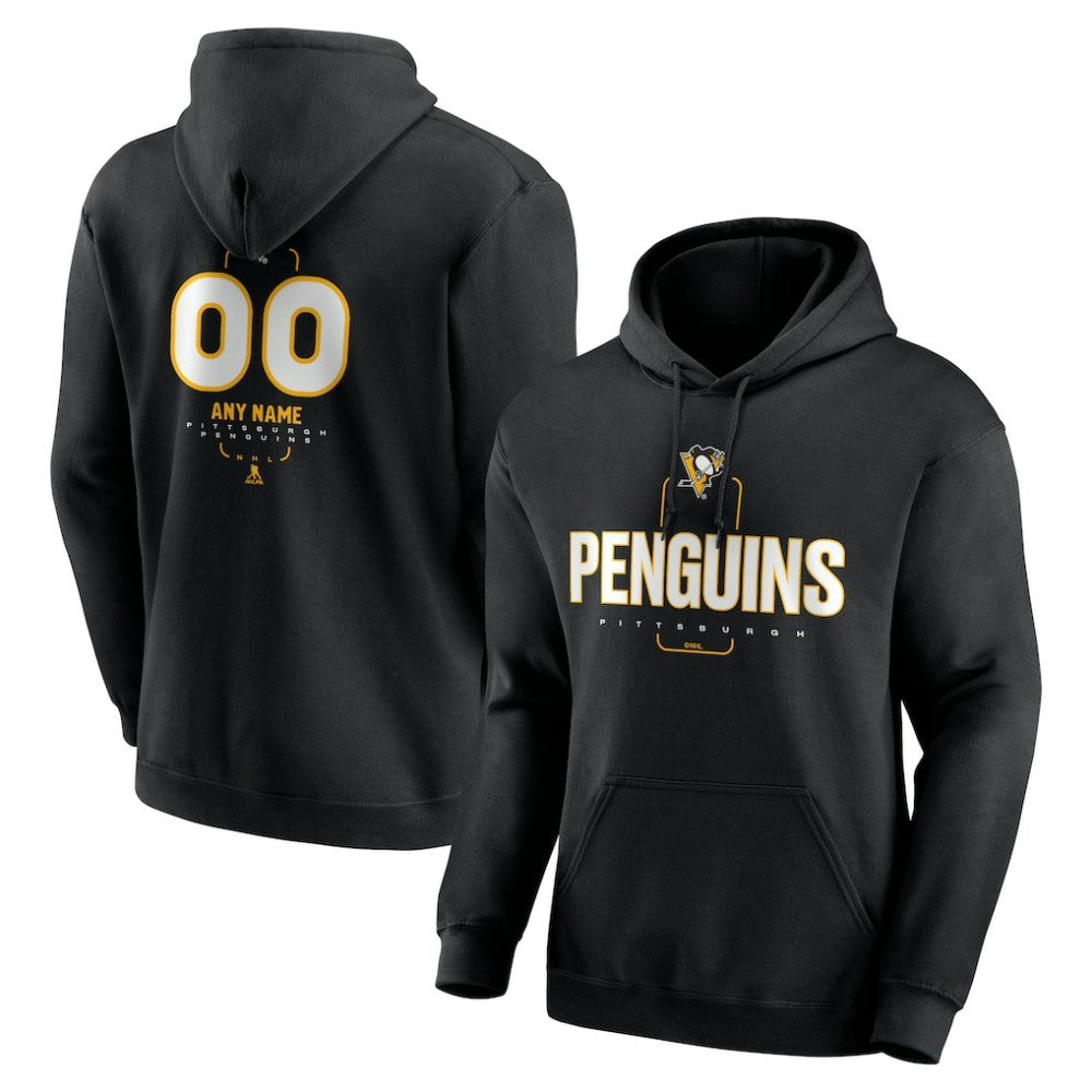 Pittsburgh Penguins Personalized Name & Number Midfielder Pullover Hoodie - Black | NHL discount