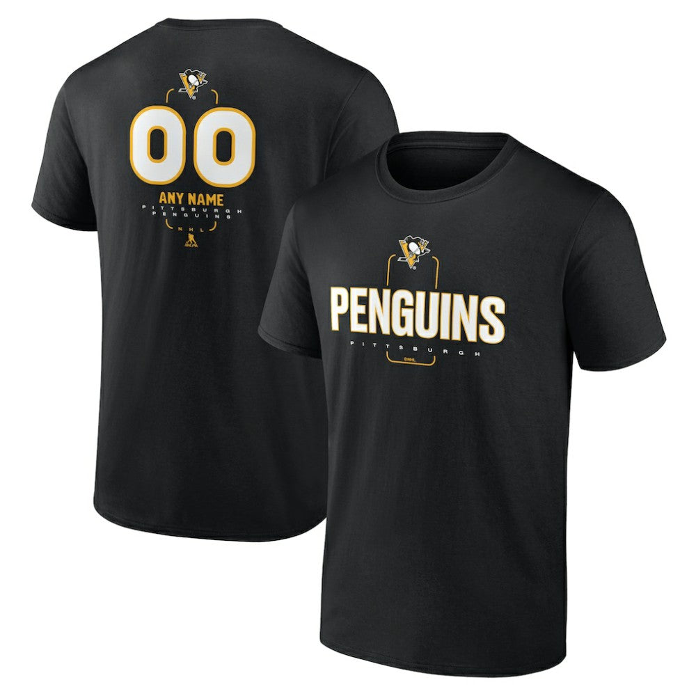 Pittsburgh Penguins Personalized Name & Number Midfielder T-Shirt - Black | NHL Lifestyle