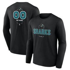 San Jose Sharks Personalized Name & Number Midfielder Long Sleeve T-Shirt - Black | NHL online