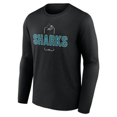 San Jose Sharks Personalized Name & Number Midfielder Long Sleeve T-Shirt - Black | NHL online
