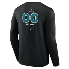 San Jose Sharks Personalized Name & Number Midfielder Long Sleeve T-Shirt - Black | NHL online
