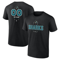 San Jose Sharks Personalized Name & Number Midfielder T-Shirt - Black | NHL Lifestyle