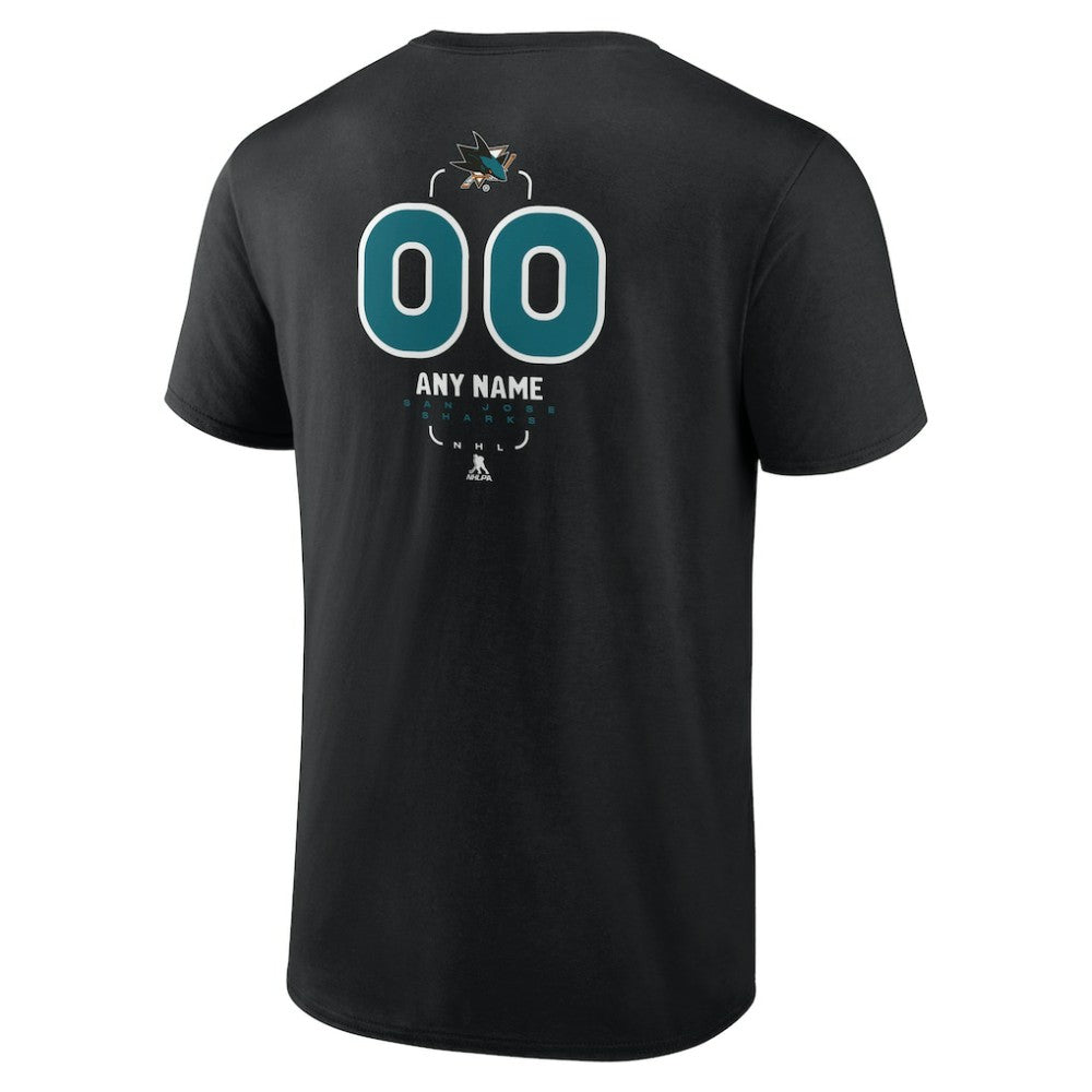 San Jose Sharks Personalized Name & Number Midfielder T-Shirt - Black | NHL Lifestyle