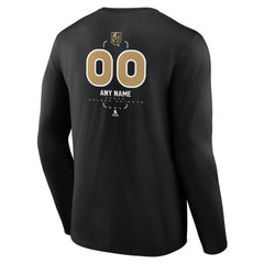 Vegas Golden Knights Personalized Name & Number Midfielder Long Sleeve T-Shirt - Black | NHL sale