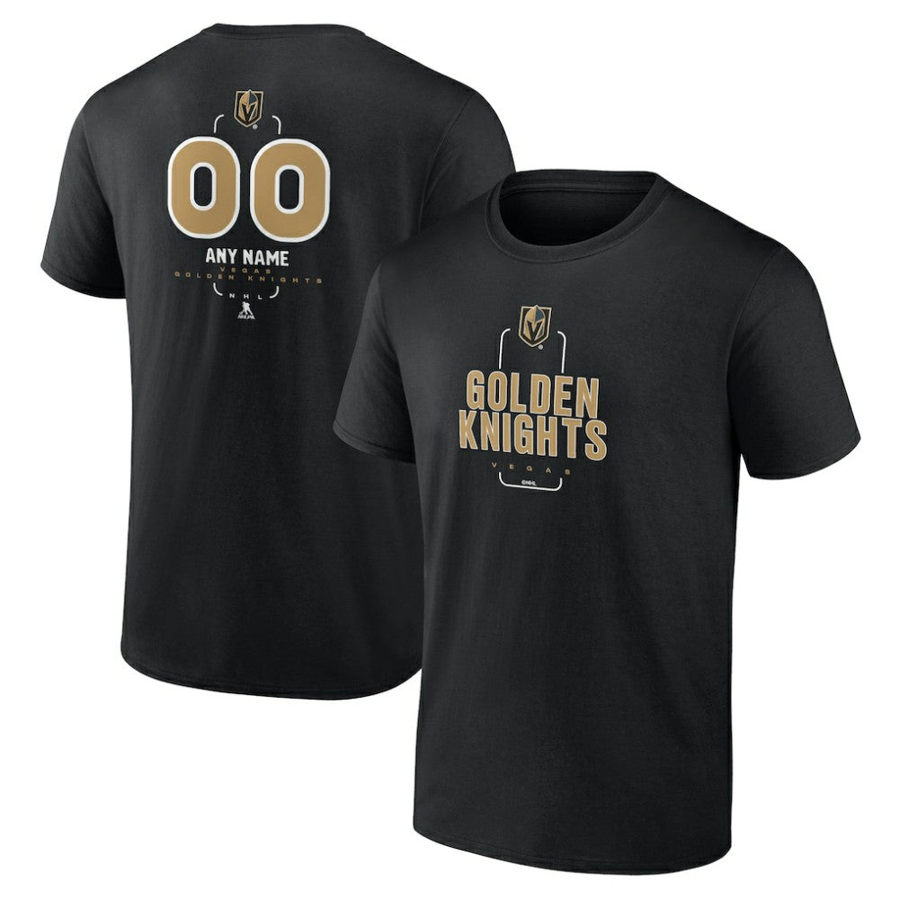Vegas Golden Knights Personalized Name & Number Midfielder T-Shirt - Black | NHL Clearance