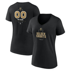 Vegas Golden Knights Women's Personalized Name & Number Midfielder V-Neck T-Shirt - Black | NHL near me