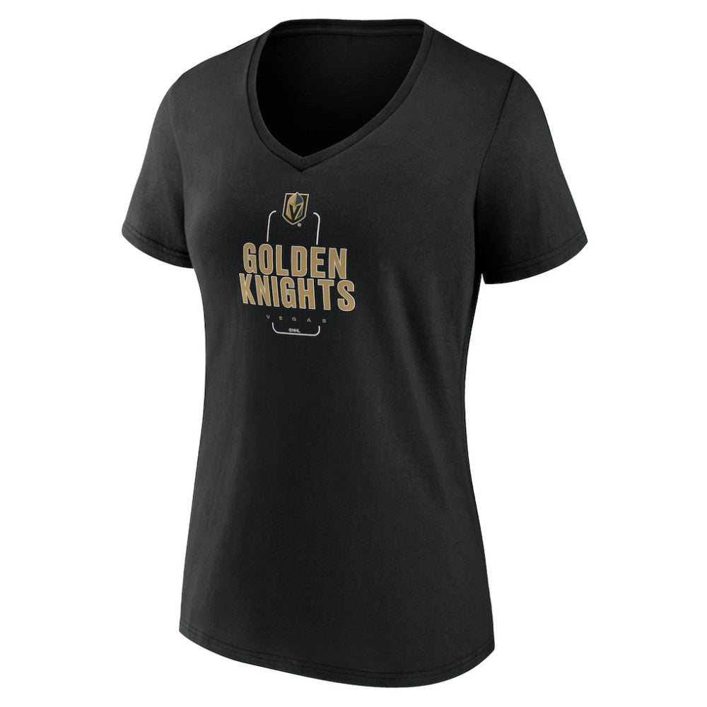 Vegas Golden Knights Women's Personalized Name & Number Midfielder V-Neck T-Shirt - Black | NHL near me