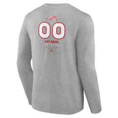 Detroit Red Wings Personalized Name & Number Midfielder Long Sleeve T-Shirt - Gray | NHL discount