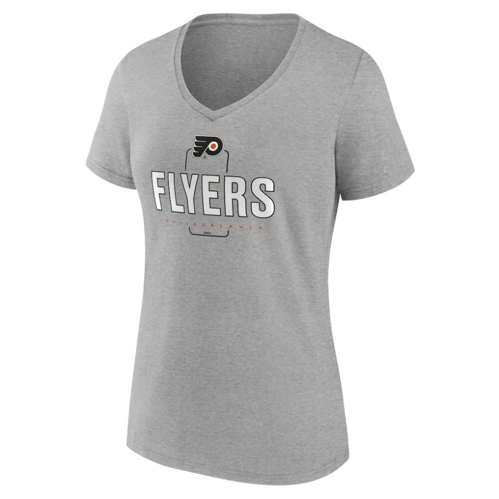Philadelphia Flyers Women's Personalized Name & Number Midfielder V-Neck T-Shirt - Gray | NHL online