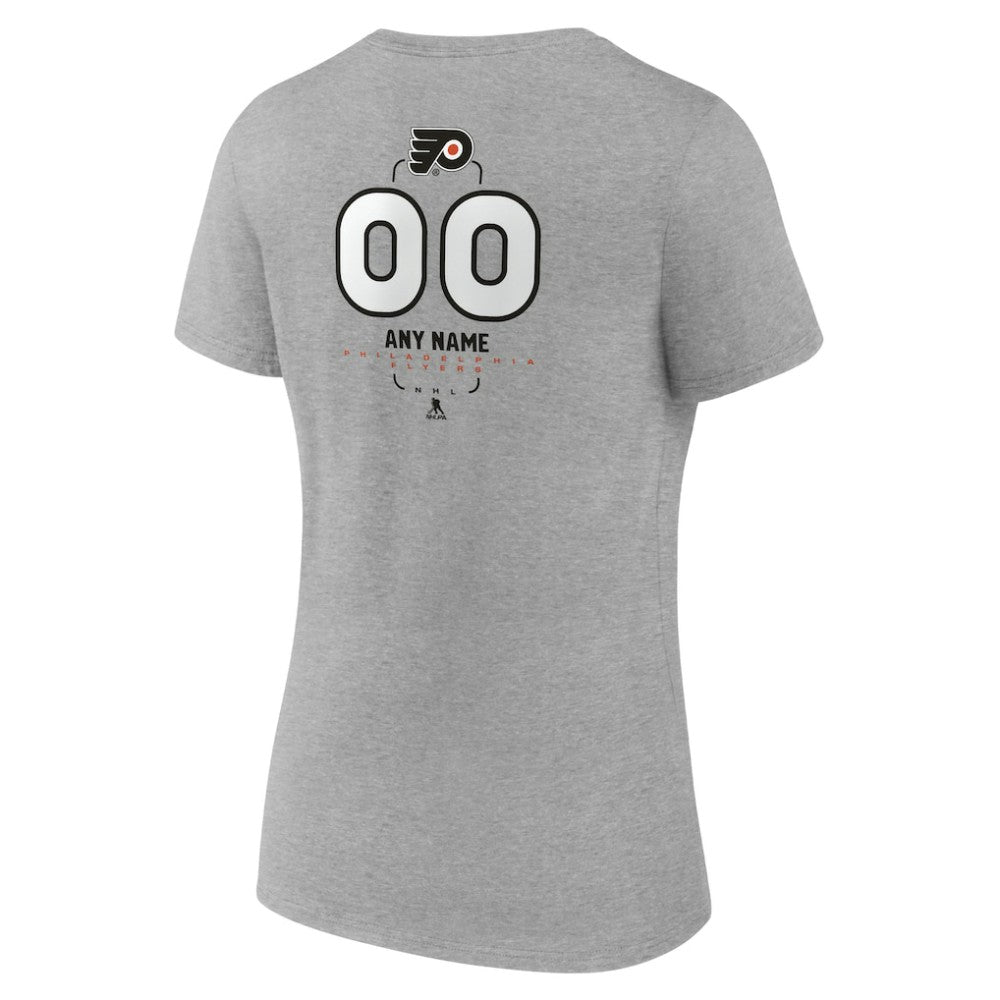 Philadelphia Flyers Women's Personalized Name & Number Midfielder V-Neck T-Shirt - Gray | NHL online