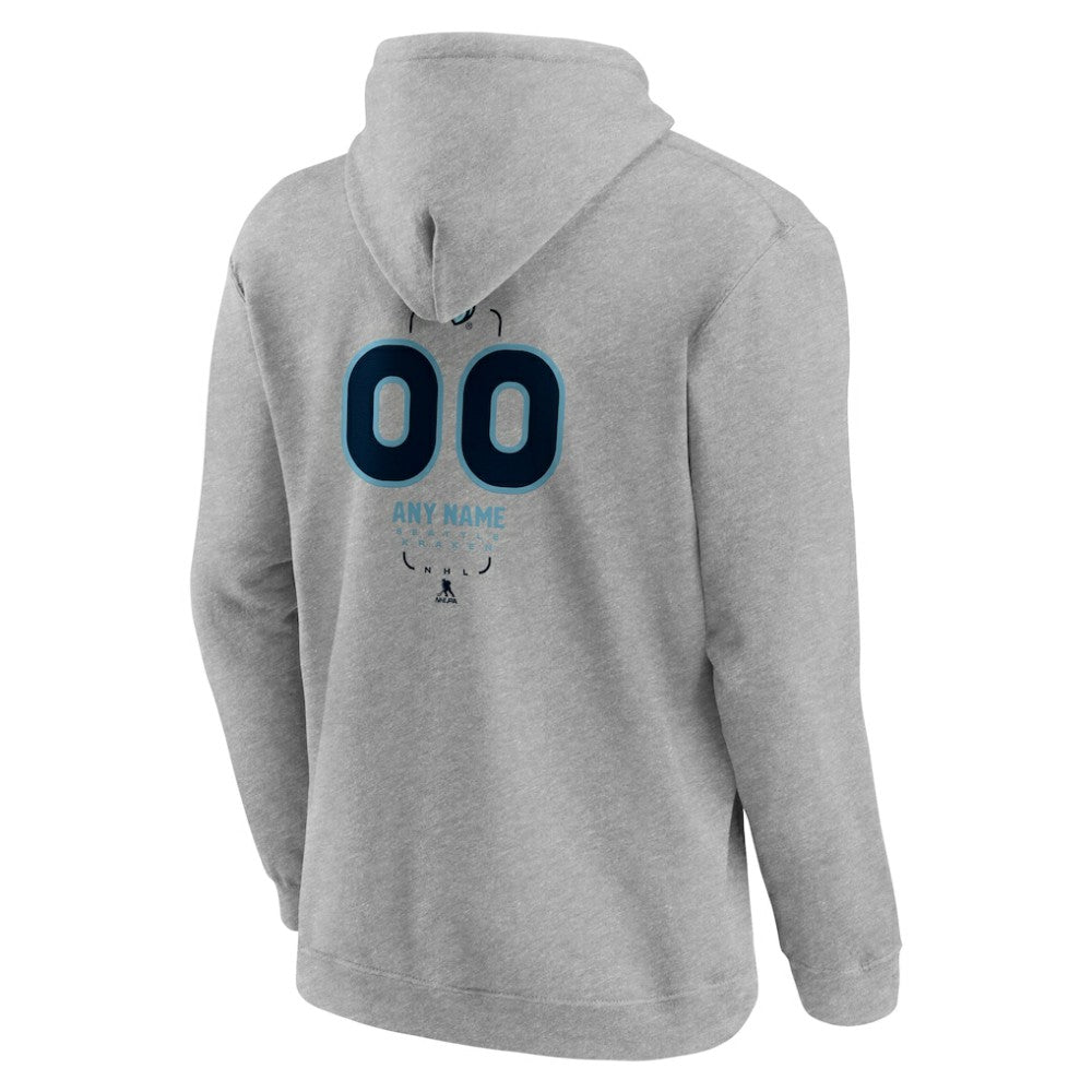 Seattle Kraken Personalized Name & Number Midfielder Pullover Hoodie - Gray | NHL discount