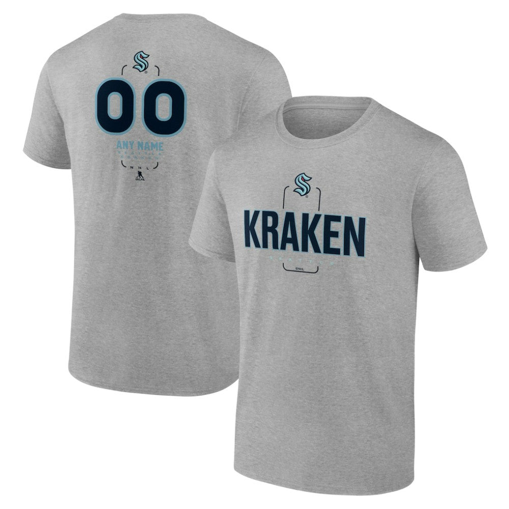 Seattle Kraken Personalized Name & Number Midfielder T-Shirt - Gray | NHL Lifestyle