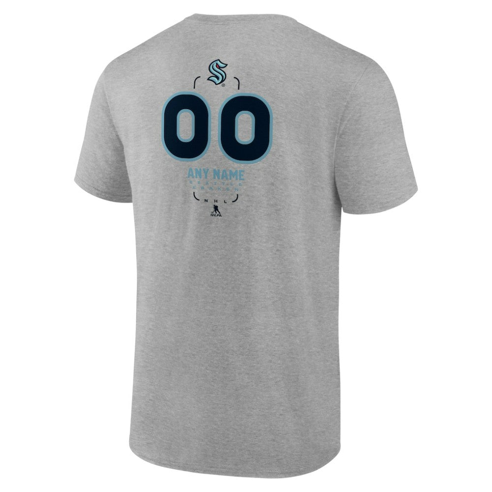 Seattle Kraken Personalized Name & Number Midfielder T-Shirt - Gray | NHL Lifestyle