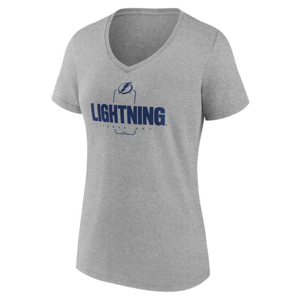 Tampa Bay Lightning Women's Personalized Name & Number Midfielder V-Neck T-Shirt - Gray | NHL Clearance