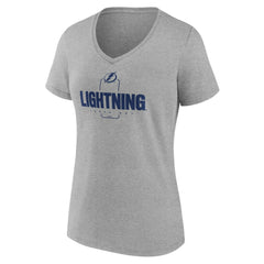 Tampa Bay Lightning Women's Personalized Name & Number Midfielder V-Neck T-Shirt - Gray | NHL Clearance