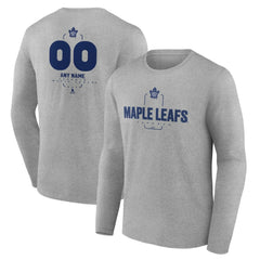 Toronto Maple Leafs Personalized Name & Number Midfielder Long Sleeve T-Shirt - Gray | NHL Clearance