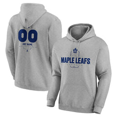 Toronto Maple Leafs Personalized Name & Number Midfielder Pullover Hoodie - Gray | NHL discount