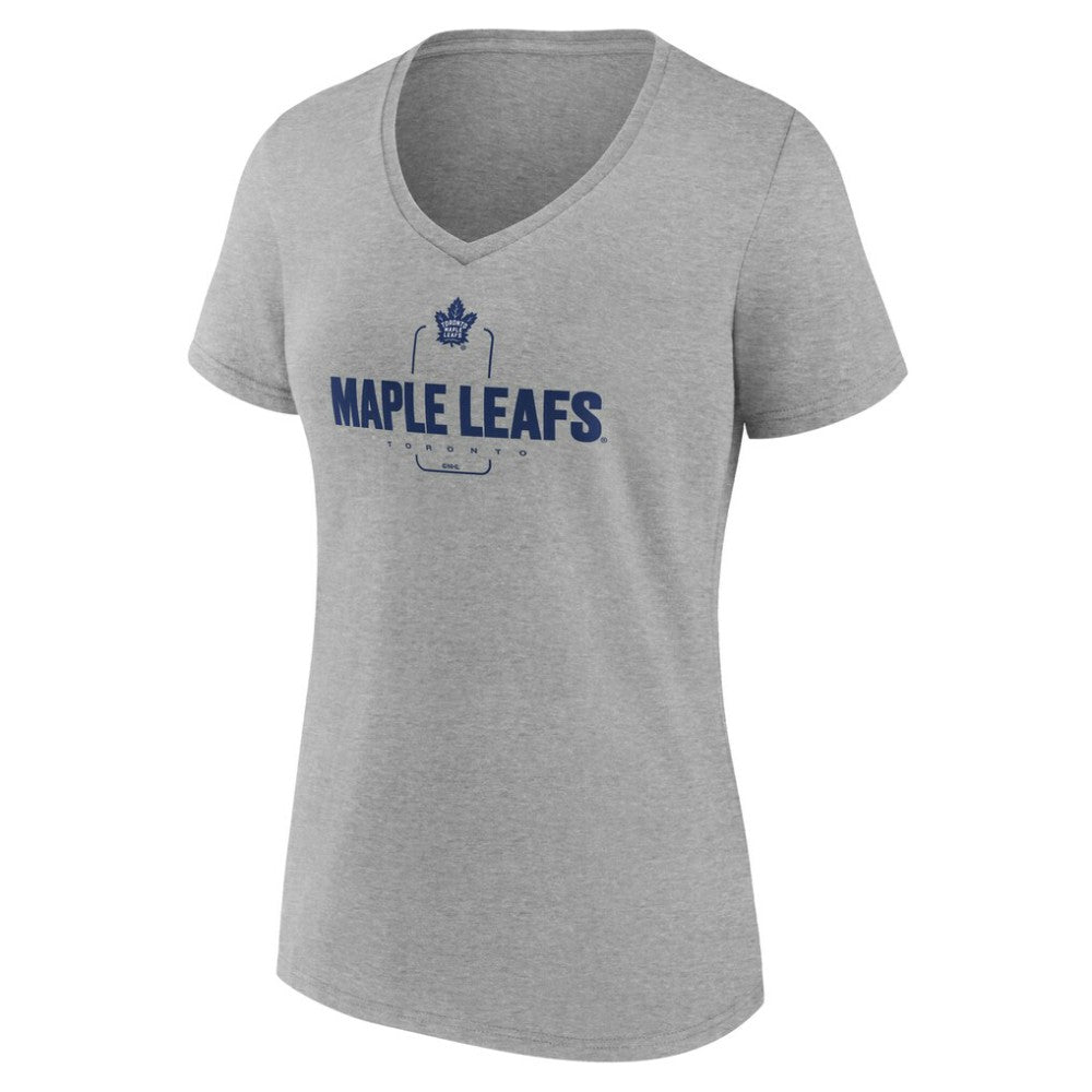 Toronto Maple Leafs Women's Personalized Name & Number Midfielder V-Neck T-Shirt - Gray | NHL near me