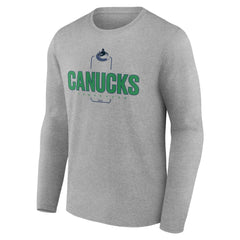 Vancouver Canucks Personalized Name & Number Midfielder Long Sleeve T-Shirt - Gray | NHL Clearance