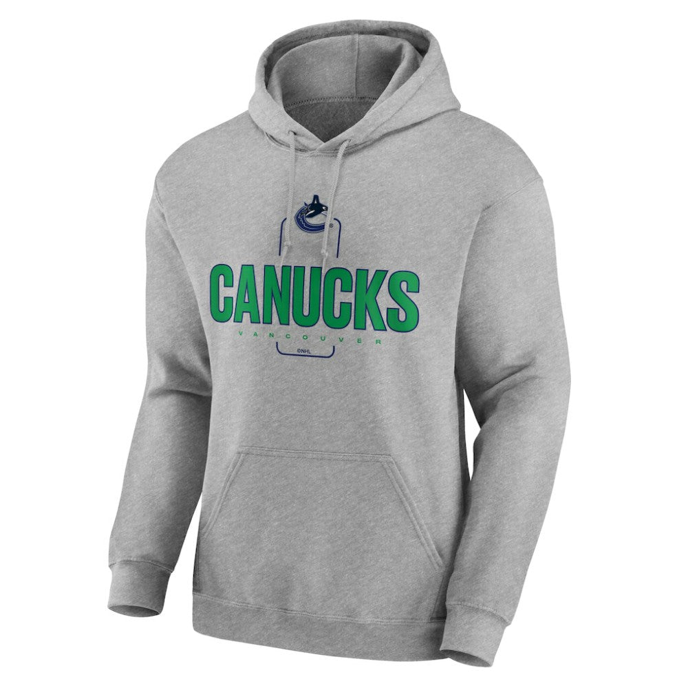 Vancouver Canucks Personalized Name & Number Midfielder Pullover Hoodie - Gray | NHL Clearance