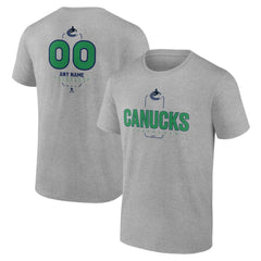 Vancouver Canucks Personalized Name & Number Midfielder T-Shirt - Gray | NHL Lifestyle