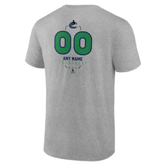 Vancouver Canucks Personalized Name & Number Midfielder T-Shirt - Gray | NHL Lifestyle
