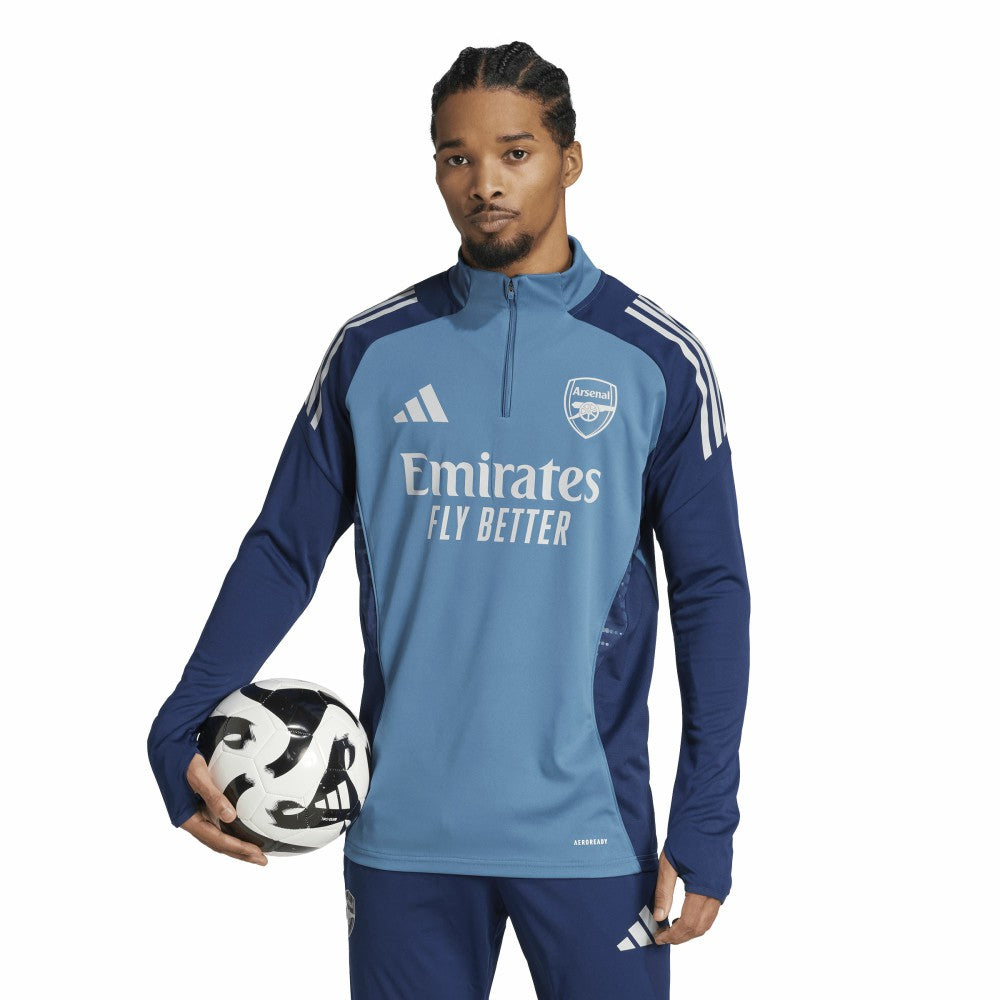 Adidas - Arsenal 2025/26 AEROREADY Raglan Quarter-Zip Training Top - Light Blue