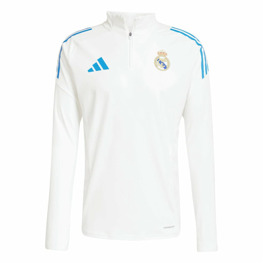 Adidas - Real Madrid 2025/26 AEROREADY Raglan Quarter-Zip Training Top - White