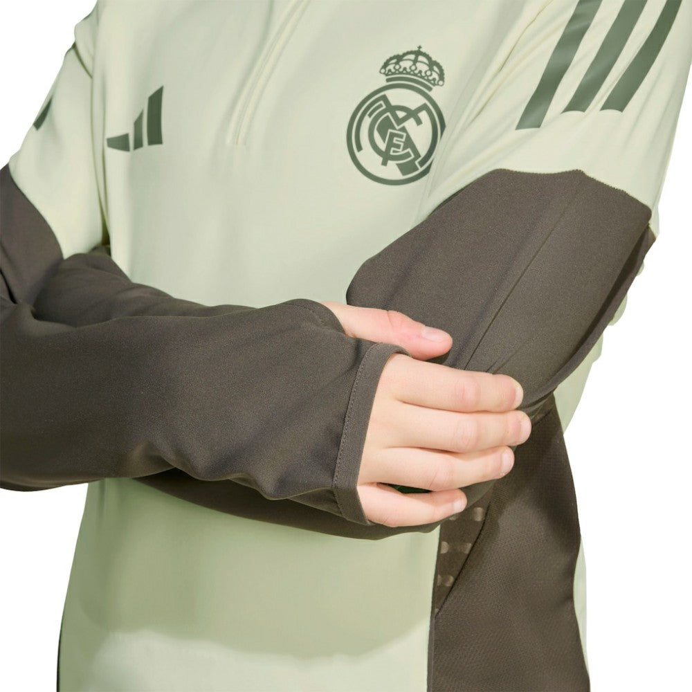 Adidas - Real Madrid Youth 2025/26 Training AEROREADY Quarter-Zip Pullover - Green