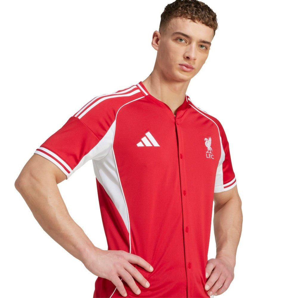 Adidas - Liverpool Full-Button Baseball Jersey - Red