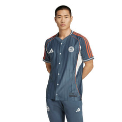 Adidas - Bayern Munich US Pack Full-Button Baseball Jersey - Gray