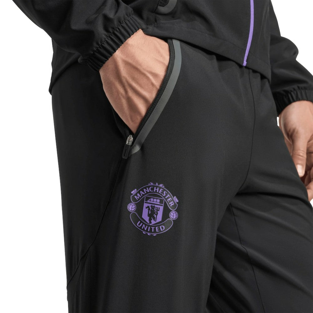 Adidas - Manchester United 2025/26 Tiro Vis Tech AEROREADY Travel Pants - Black