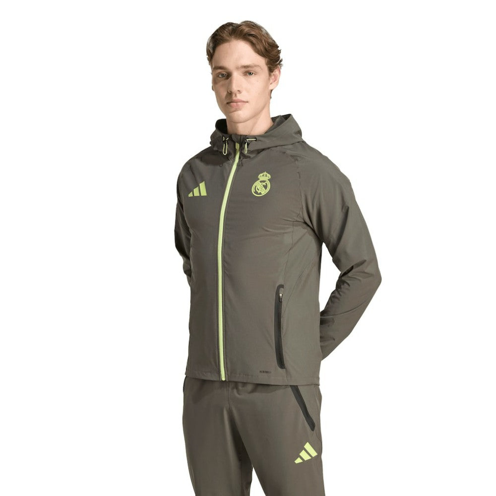 Adidas - Real Madrid 2025/26 Tiro Vis Tech Travel Jacket - Olive