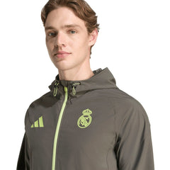 Adidas - Real Madrid 2025/26 Tiro Vis Tech Travel Jacket - Olive