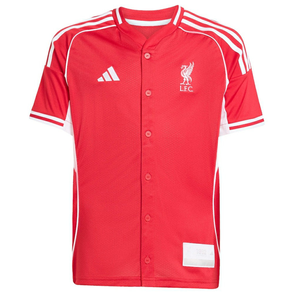 Adidas - Liverpool Youth Full-Button Baseball Jersey - Red