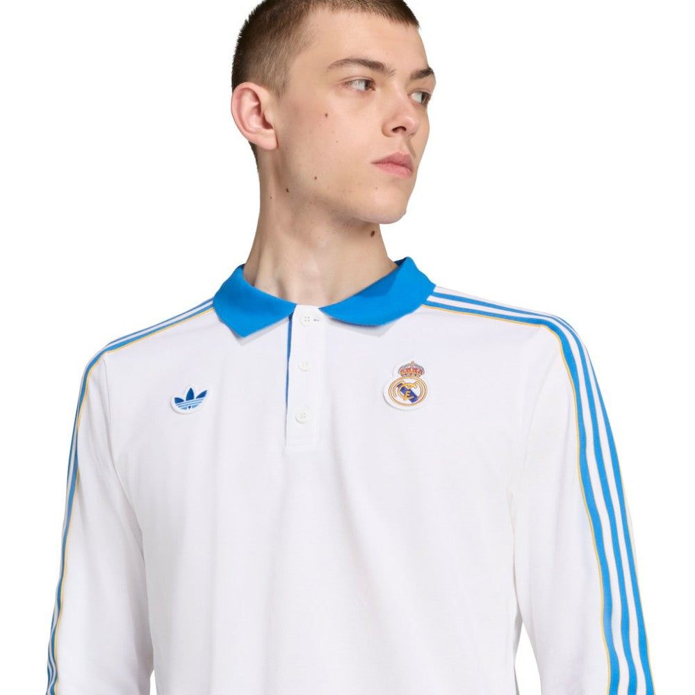 Adidas - Real Madrid Terrace Icons Long Sleeve Polo - White