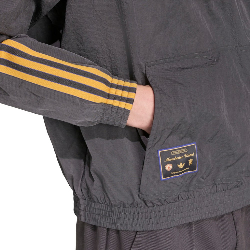 Adidas - Manchester United Terrace Icons Half-Zip Jacket - Gray