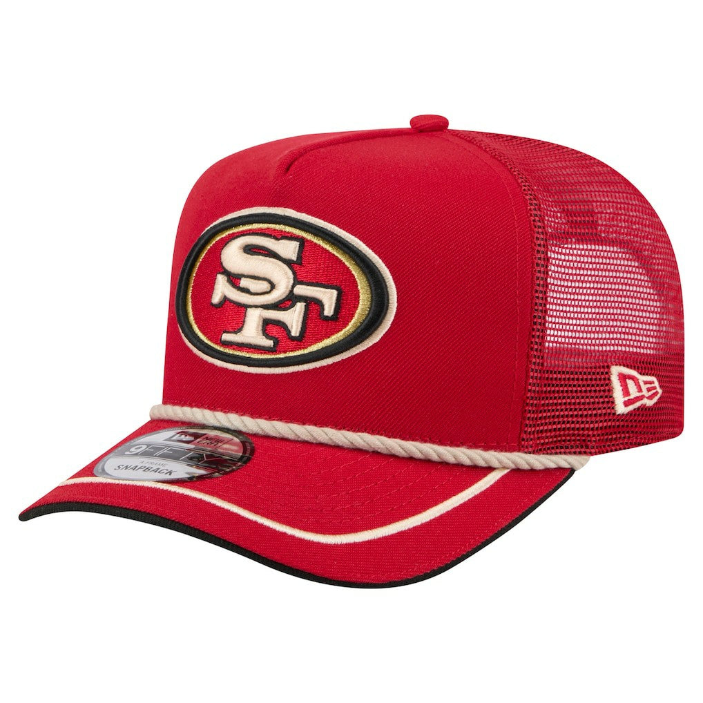 San Francisco 49ers New Era Vintage Team Rope A-Frame Trucker 9FIFTY Snapback Hat - Scarlet - NFL