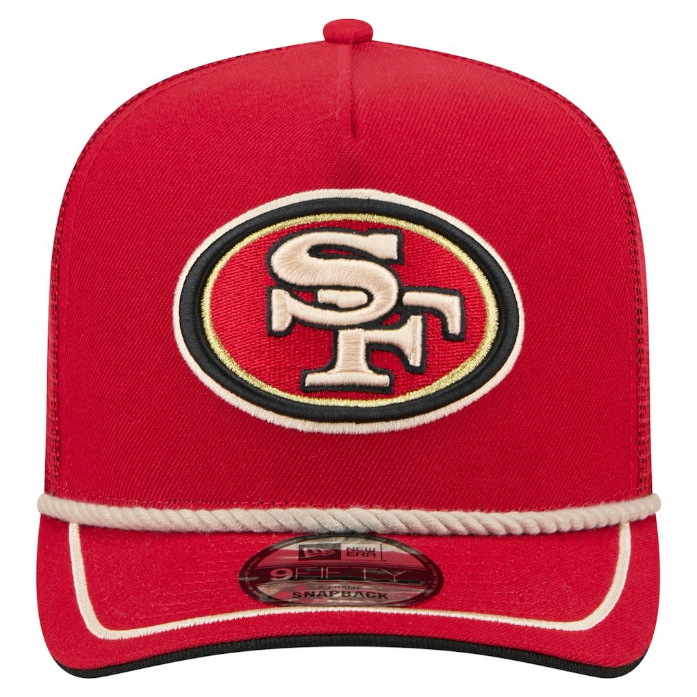 San Francisco 49ers New Era Vintage Team Rope A-Frame Trucker 9FIFTY Snapback Hat - Scarlet - NFL